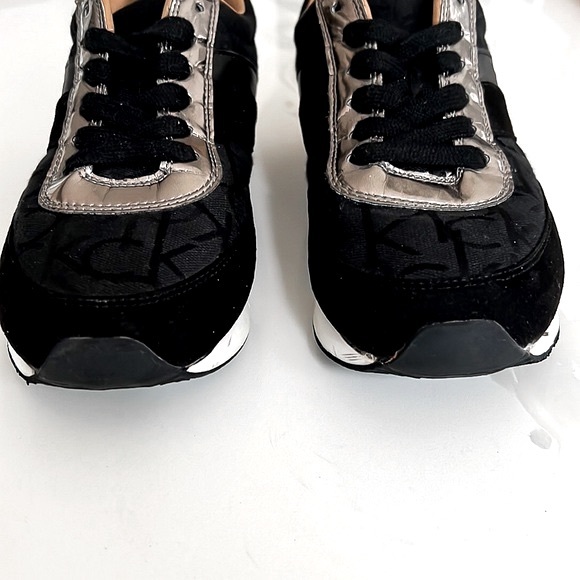 Calvin Klein Womens Tea CK Logo Black and Silver Womens Sz 9.5 - Picture 10 of 16